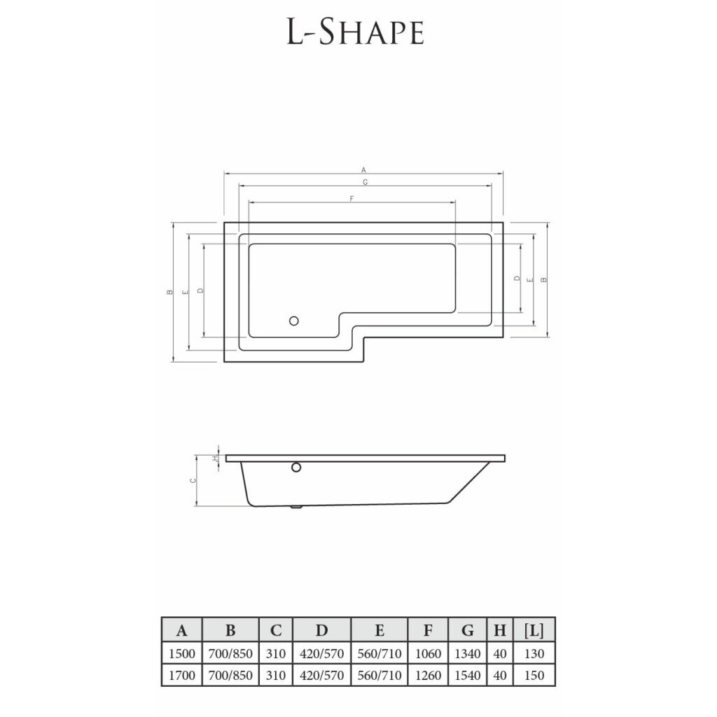 ECO-LOW L-SHAPE BATH - Inver Bathroom Designs